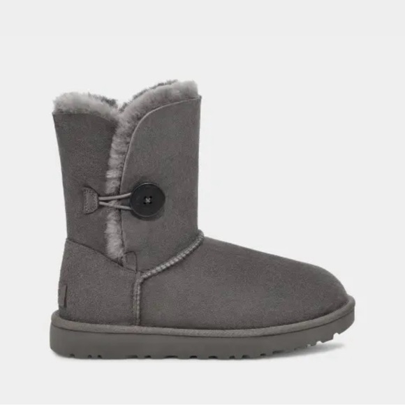 UGG Shoes - Uggs Bailey Button II Boot Grey Suede 8M